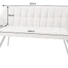 Esszimmer Sitzbank PAPILLON 165cm champagner beige mit Lehnen schwarzes Metallgestell