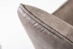 Exklusiver Design Stuhl LOFT Microfaser vintage taupe mit Armlehne
