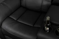 Exklusiver 5er Kinosessel HOLLYWOOD schwarz Ecksofa Getränkehalter Stauraum