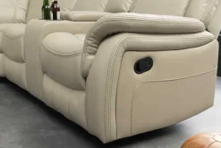 Exklusiver 5er Kinosessel HOLLYWOOD beige Ecksofa Getränkehalter Stauraum