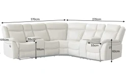 Exklusiver 5er Kinosessel HOLLYWOOD beige Ecksofa Getränkehalter Stauraum
