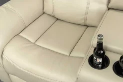 Exklusiver 5er Kinosessel HOLLYWOOD beige Ecksofa Getränkehalter Stauraum