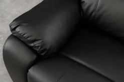 Exklusiver 2er Kinosessel HOLLYWOOD 190cm schwarz mit Liegefunktion und Getränkehalter