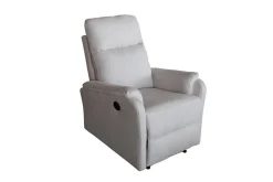 Exklusiver 1er Kinosessel HOLLYWOOD beige Strukturstoff elektrische Liegeposition