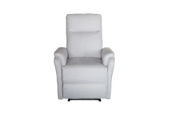 Exklusiver 1er Kinosessel HOLLYWOOD beige Strukturstoff elektrische Liegeposition