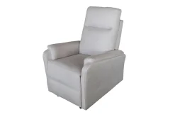 Exklusiver 1er Kinosessel HOLLYWOOD beige Strukturstoff elektrische Liegeposition