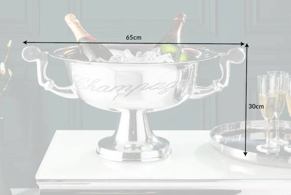 Exklusiver Sektkühler CHAMPAGNE 65cm silber poliert Flaschenkühler