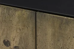 Exklusives Sideboard OXID 180cm schwarz gold massives Mangoholz Metall Soft Close