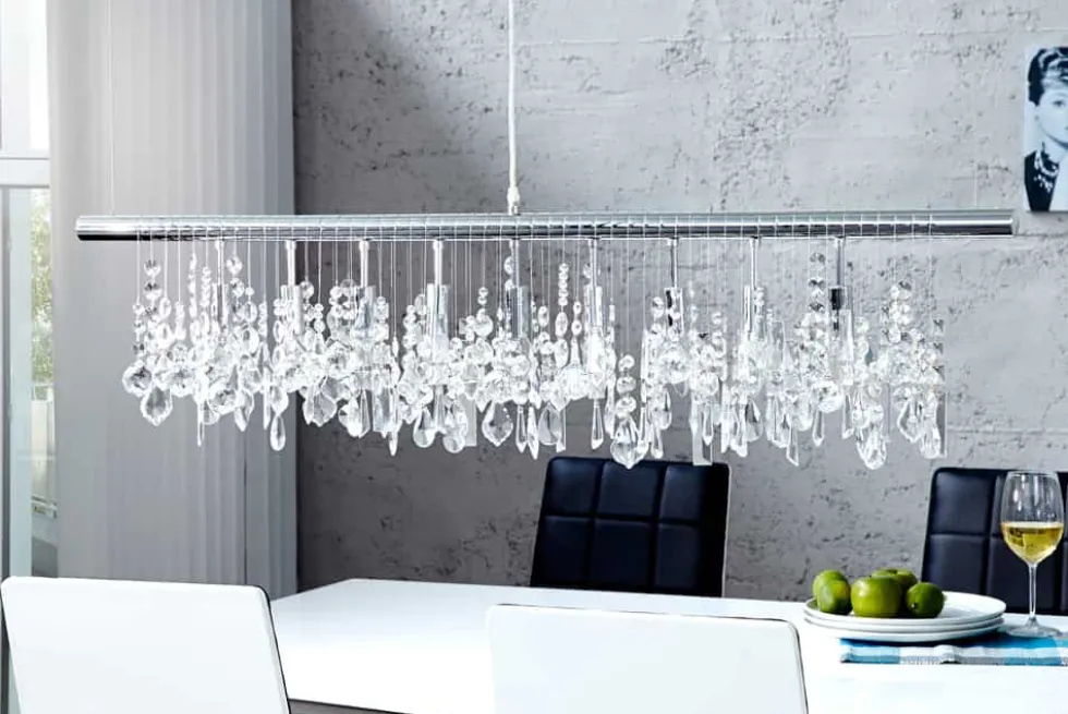 Extravagante Hängelampe DIAMONDS XL 120cm Kristall Lampe mit 9 Leuchten