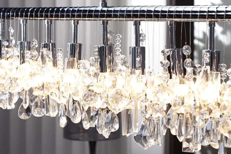 Extravagante Hängelampe DIAMONDS XL 120cm Kristall Lampe mit 9 Leuchten