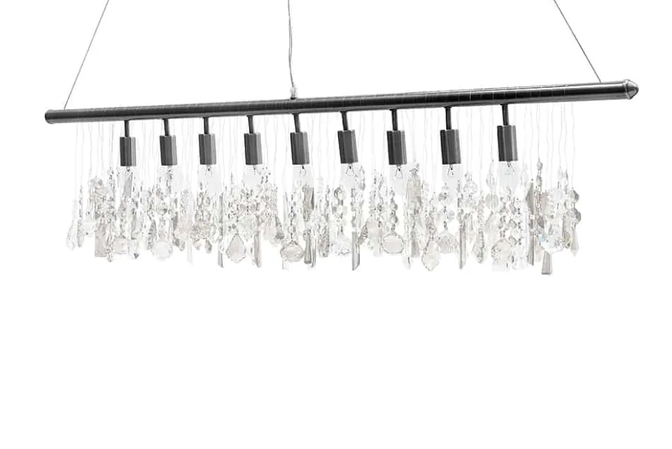 Extravagante Hängelampe DIAMONDS XL 120cm Kristall Lampe mit 9 Leuchten
