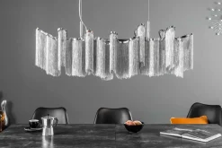Extravagante Hängeleuchte ROYAL 120cm silber Hängelampe