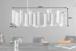 Extravagante Hängeleuchte ROYAL 120cm silber Hängelampe