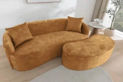 Extravagante Polsterbank ELEMENTAL 120cm senfgelb Samt mit Stauraum organische Form