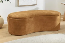 Extravagante Polsterbank ELEMENTAL 120cm senfgelb Samt mit Stauraum organische Form