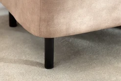 Extravagante Polsterbank EN VOGUE 120cm beige Samt mit Stauraum schwarze Metallbeine