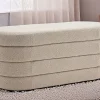 Extravagante Polsterbank VOGUE 115cm taupe Bouclé Sitzbank mit Stauraum