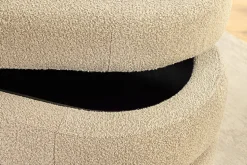 Extravagante Polsterbank VOGUE 115cm taupe Bouclé Sitzbank mit Stauraum