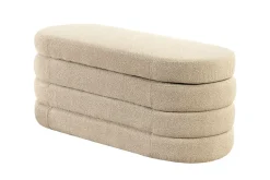 Extravagante Polsterbank VOGUE 115cm taupe Bouclé Sitzbank mit Stauraum
