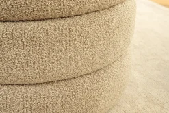 Extravagante Polsterbank VOGUE 115cm taupe Bouclé Sitzbank mit Stauraum