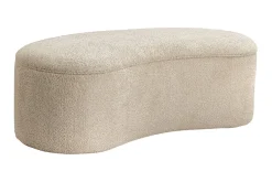 Extravagante Polsterbank ELEMENTAL 120cm champagner beige Feinstrick Bouclé mit Stauraum