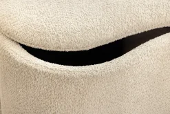 Extravagante Polsterbank ELEMENTAL 120cm champagner beige Feinstrick Bouclé mit Stauraum