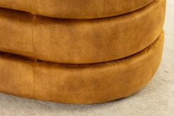 Extravagante Polsterbank VOGUE 115cm senfgelb Samt Sitzbank mit Stauraum