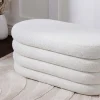 Extravagante Polsterbank VOGUE 85cm weiß Bouclé Sitzbank mit Stauraum