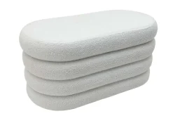 Extravagante Polsterbank VOGUE 85cm weiß Bouclé Sitzbank mit Stauraum