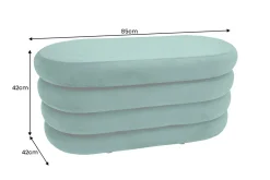 Extravagante Polsterbank VOGUE 85cm grün Samt Sitzbank mit Stauraum