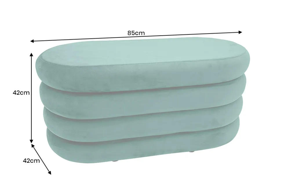 Extravagante Polsterbank VOGUE 85cm grün Samt Sitzbank mit Stauraum