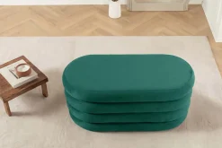 Extravagante Polsterbank VOGUE 85cm grün Samt Sitzbank mit Stauraum