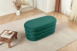 Extravagante Polsterbank VOGUE 85cm grün Samt Sitzbank mit Stauraum