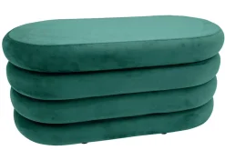 Extravagante Polsterbank VOGUE 85cm grün Samt Sitzbank mit Stauraum