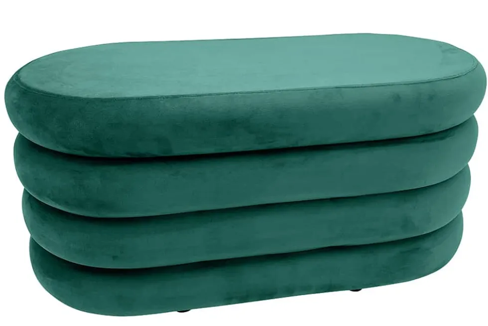 Extravagante Polsterbank VOGUE 85cm grün Samt Sitzbank mit Stauraum