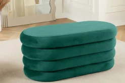 Extravagante Polsterbank VOGUE 85cm grün Samt Sitzbank mit Stauraum