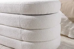 Extravagante Polsterbank VOGUE 115cm creme weiß Bouclé Sitzbank mit Stauraum