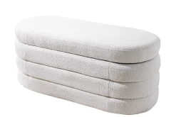 Extravagante Polsterbank VOGUE 115cm creme weiß Bouclé Sitzbank mit Stauraum