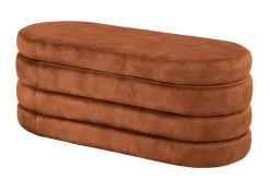 Extravagante Polsterbank VOGUE 115cm rost braun Samt Sitzbank mit Stauraum