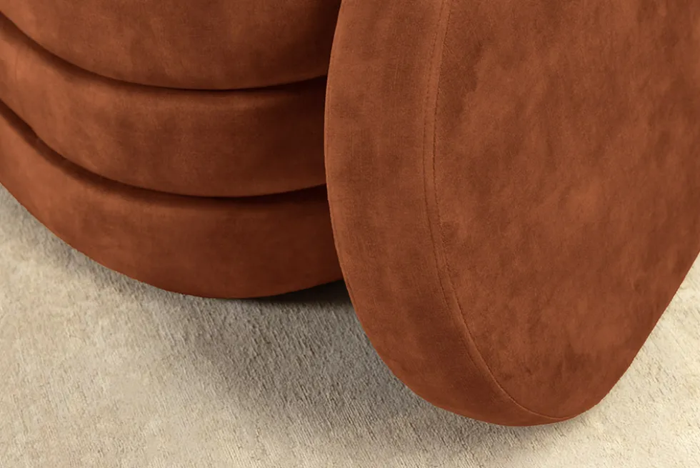 Extravagante Polsterbank VOGUE 115cm rost braun Samt Sitzbank mit Stauraum