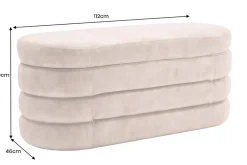 Extravagante Polsterbank VOGUE 115cm rost braun Samt Sitzbank mit Stauraum