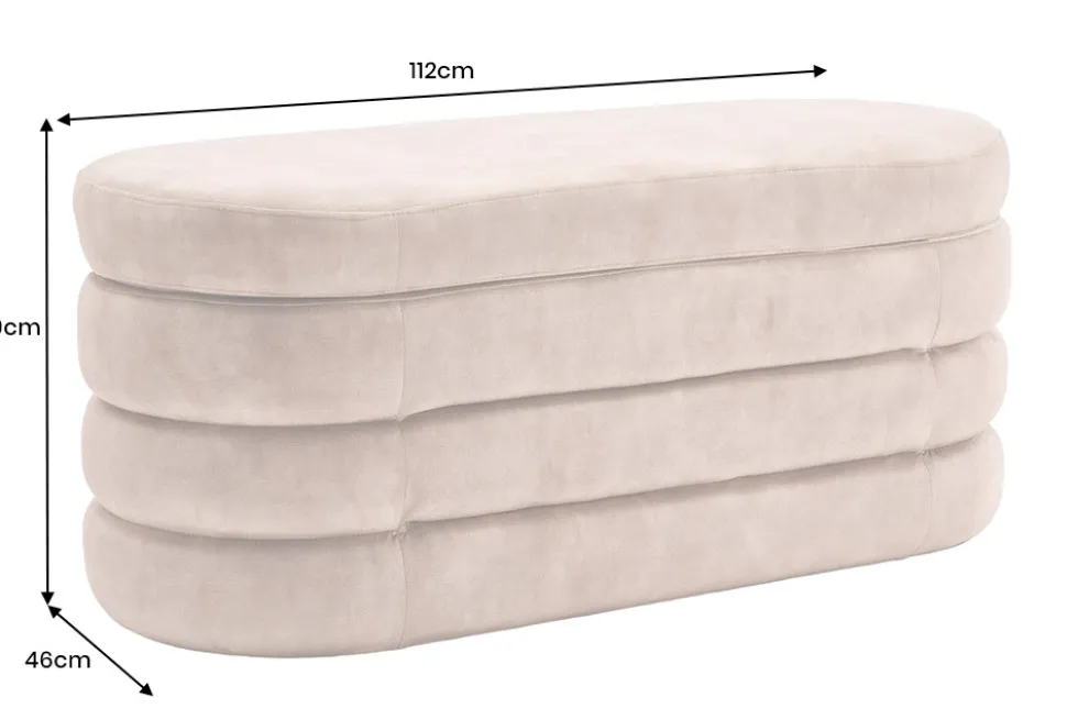 Extravagante Polsterbank VOGUE 115cm rost braun Samt Sitzbank mit Stauraum