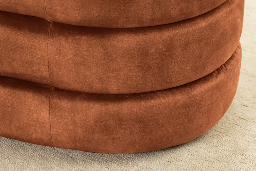 Extravagante Polsterbank VOGUE 115cm rost braun Samt Sitzbank mit Stauraum
