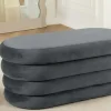 Extravagante Polsterbank VOGUE 85cm grau Samt Sitzbank mit Stauraum