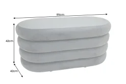 Extravagante Polsterbank VOGUE 85cm grau Samt Sitzbank mit Stauraum