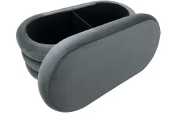 Extravagante Polsterbank VOGUE 85cm grau Samt Sitzbank mit Stauraum