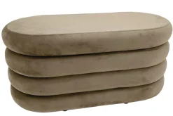 Extravagante Polsterbank VOGUE 85cm champagner Samt Sitzbank mit Stauraum