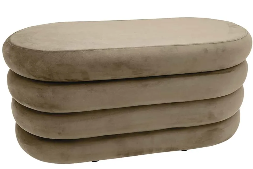 Extravagante Polsterbank VOGUE 85cm champagner Samt Sitzbank mit Stauraum