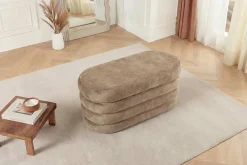Extravagante Polsterbank VOGUE 85cm champagner Samt Sitzbank mit Stauraum