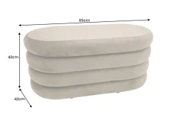Extravagante Polsterbank VOGUE 85cm champagner Samt Sitzbank mit Stauraum